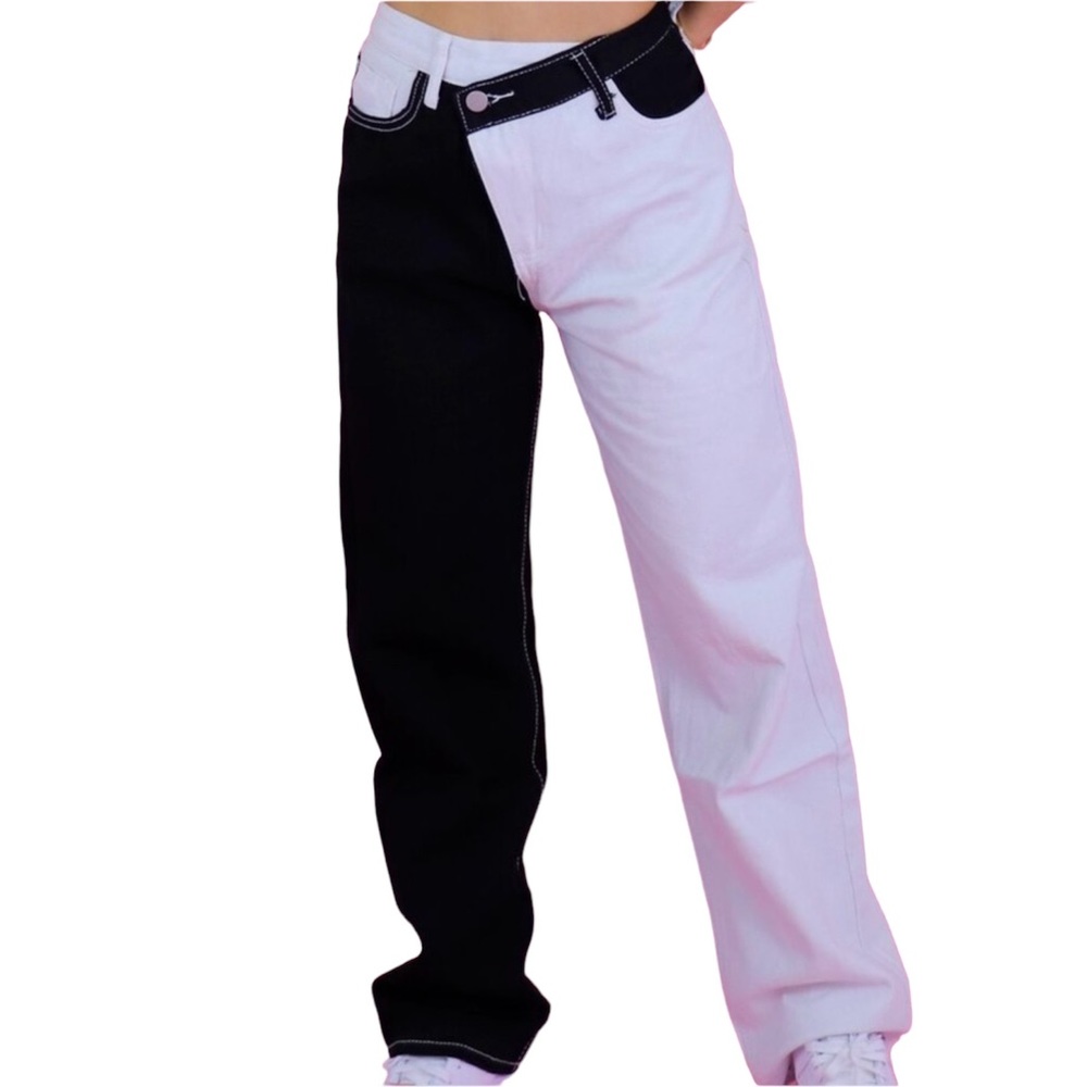 Asymmetrical Denim Pants Colorful Natalie NWT